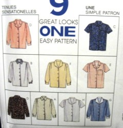 7728 MCCALLS 9 GR8 EZ SS-LS BUTTON SHIRTS PATTERN 14-18,12-16,10-14 choice